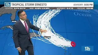 Tropics Update: Tropical Storm Ernesto forecast track