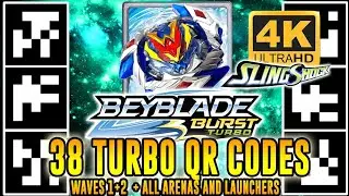 ALL 38 TURBO QR CODES BEYBLADE BURST TURBO APP (WAVES 1+2) IN 4K + ZANKYE COLLAB!