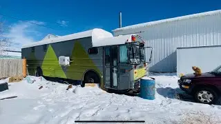 Moving a Skoolie in Winter. Snowy Roads.