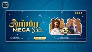 Ramadan Kareem Biggest Sale Facebook Cover Banner Design in Photoshop Tutorial