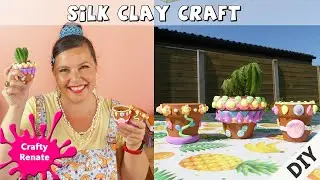 Silk clay - Decorating mini flower pots