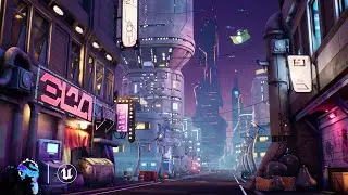 Stylized Cyberpunk Street / Unreal Engine