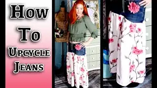 How to Make a Skirt with Jeans and a Shower Curtain