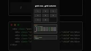 grid-row, grid-column #coding #html #css #viral #shorts