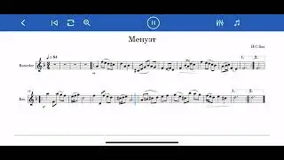 И.С.Бах «Менуэт» аккомпанемент для блокфлейты