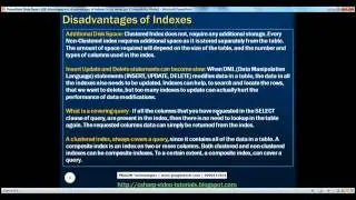Part 38  Advantages and disadvantages of indexes in sql server