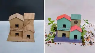 Mimi Cardboard House Making Making | How To Make Cardboard Miniature House | Cardboard Craft