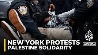 Police beat and arrest pro-Palestinian protesters in New York