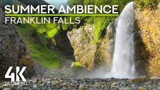 Calming Sounds of Falling Water & Bird Songs - 4K World's Beautiful Waterfalls - Franklin Falls