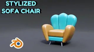 stylized sofa chair modeling in blender