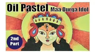 Durga Puja drawing with Oil Pastel / Maa Durga Oil Pastel drawing / Oil Pastel drawing / Durga Puja