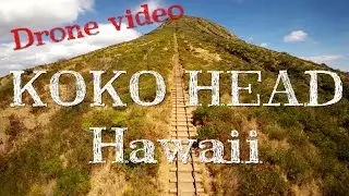 Koko Head trail hike in Hawaii from a Drone in 1 minute with Sunset views