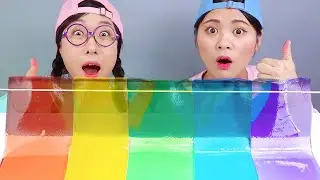 Rainbow Dessert Jelly Gummy Food Mukbang DONA