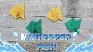 Easy Origami mini paper fish with Ski #origami #easyorigami #diyorigami