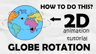 globe animation |how to create rotating globe |earth rotating animation| 2d tutorial by sarath