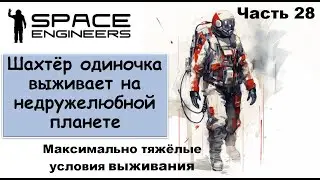 #28 Одинокий шахтёр-профи пытается выжить на недружелюбной планете #scrapyard     #spaceengineers