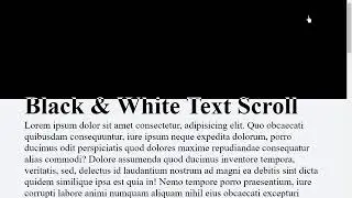 Black and  White Text Scrolling