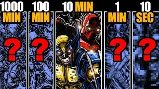 Drawing DEADPOOL & WOLVERINE in 1000 Min | 100 Min | 10 Min | 1 Min & 10 Seconds! EPIC ART CHALLENGE