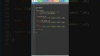 c program to find largest of three numbers using if else #short