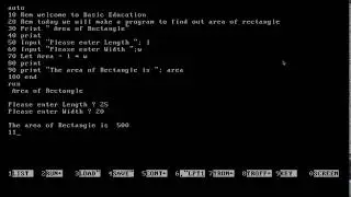 Program to Find Area of a Rectangle | GW BASIC Programming Tutorial