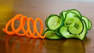 How to Make a Carrot Slinky and Cucumber Garnish