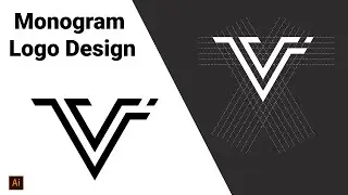 The Monogram V Logo Design Process Start To Finish With line Grid | Adobe Illustrator Tutorial | 01