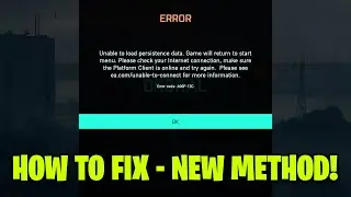 Battlefield 2042 How to fix - Unable to load persistence data error - New method