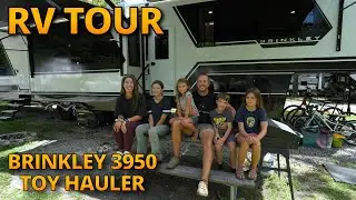 RV TOUR // Brinkley Model G 3950 // Fulltime RV Family of 6 In This Gorgeous Fifth Wheel Toy Hauler