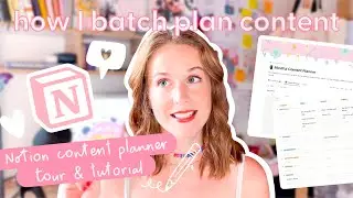 How I batch plan & create content for multiple platforms ☻ Notion Content Planner Tour