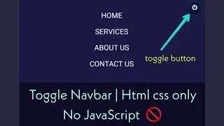 Responsive Navbar with toggle button | No JavaScript | HTML CSS Only