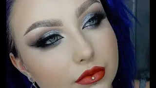 Silver glam prom makeup | Timelapse with captions |