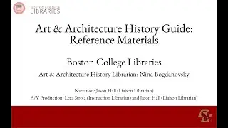 Art & Architecture Library Research Guide: Reference Materials