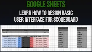 Google Sheets - Make a multi functional Scoreboard part 1