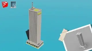 Low Poly Skyscraper | Sketchup Speed Model