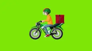 Animated Scooter Green screen video high quality no copyright