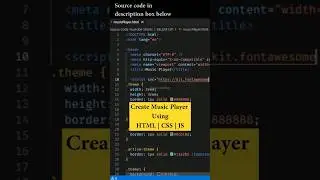 Create Music Player Using HTML | CSS | JS