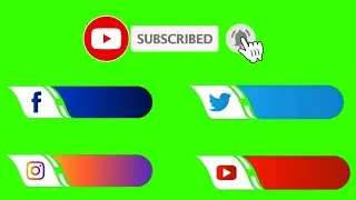 green screen subscribe button | green screen bell icon | Facebook Twitter Instagram follow button