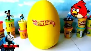 Büyük Hot Wheels Sürpriz Yumurta Play Doh Thomas Angry Birds Eğlenceli çocuk videosu