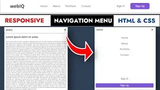 How to Create a Responsive Navbar Menu using HTML and CSS | webIQ