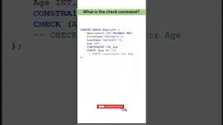 Check Constraint in SQL #interview #sql