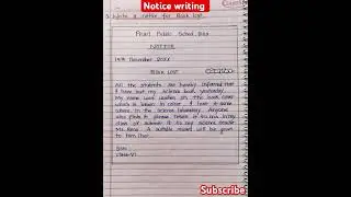 Notice writing on book lost l notice writing on lost and found