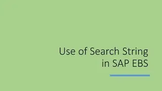 How to use search string in SAP EBS