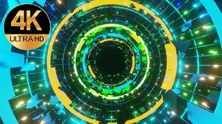 10 hour 4k TV fast moving deep hole tunnel  colorful Lights Background (Free Video Background loops)