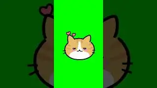 Green screen Cute Animated Cat | Animated Cat Sticker 002 | #shorts #cat