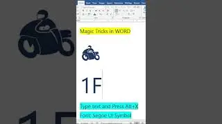 Magic Tricks | Bike & Car Racer Symbol in MS WORD #shorts #magictrickshorts #mswordtricks #computer