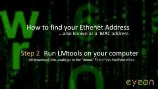 Find your Ethernet (MAC) Address using LMTools