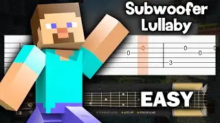 Minecraft - Subwoofer Lullaby - EASY Guitar tutorial (TAB)