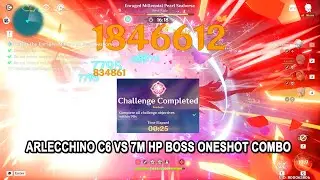 Arlecchino C6 vs 7M HP Boss Oneshot Combo | Specially-Shaped Saurian Search Event Day 4