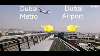 Dubai Metro Meets Dubai Airport / Dubai Airbus 380 Landing