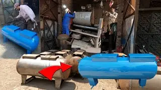 Manufacturing Process of Air Compressor Tank with Iron Sheet | Production of Air Compressor Tank